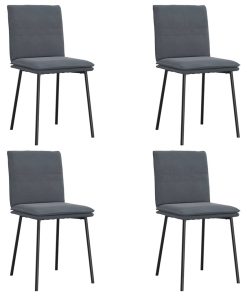 Sedie Da Pranzo 4 Pz Grigio Scuro In Velluto