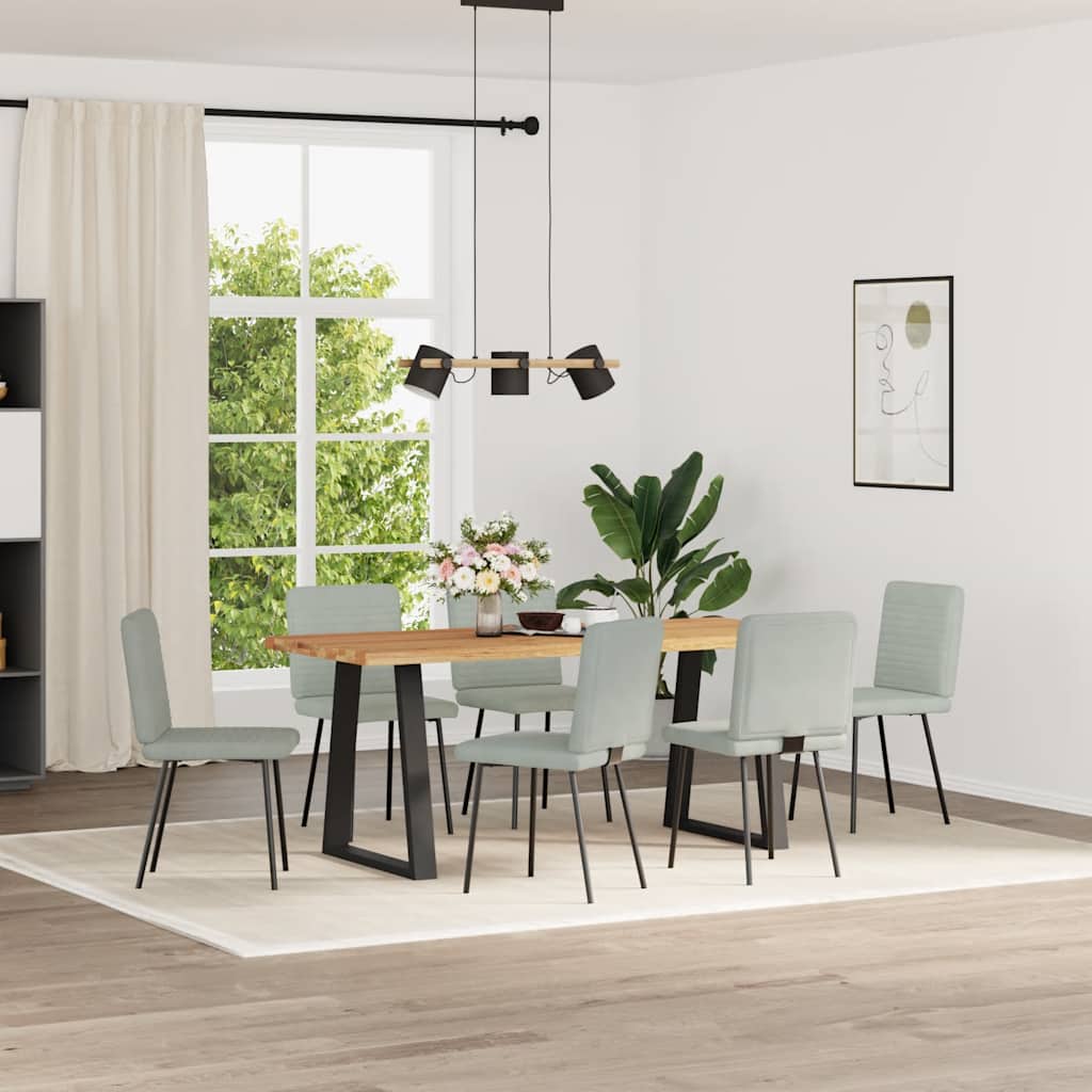 Sedie Da Pranzo 6 Pz Grigio Chiaro In Velluto