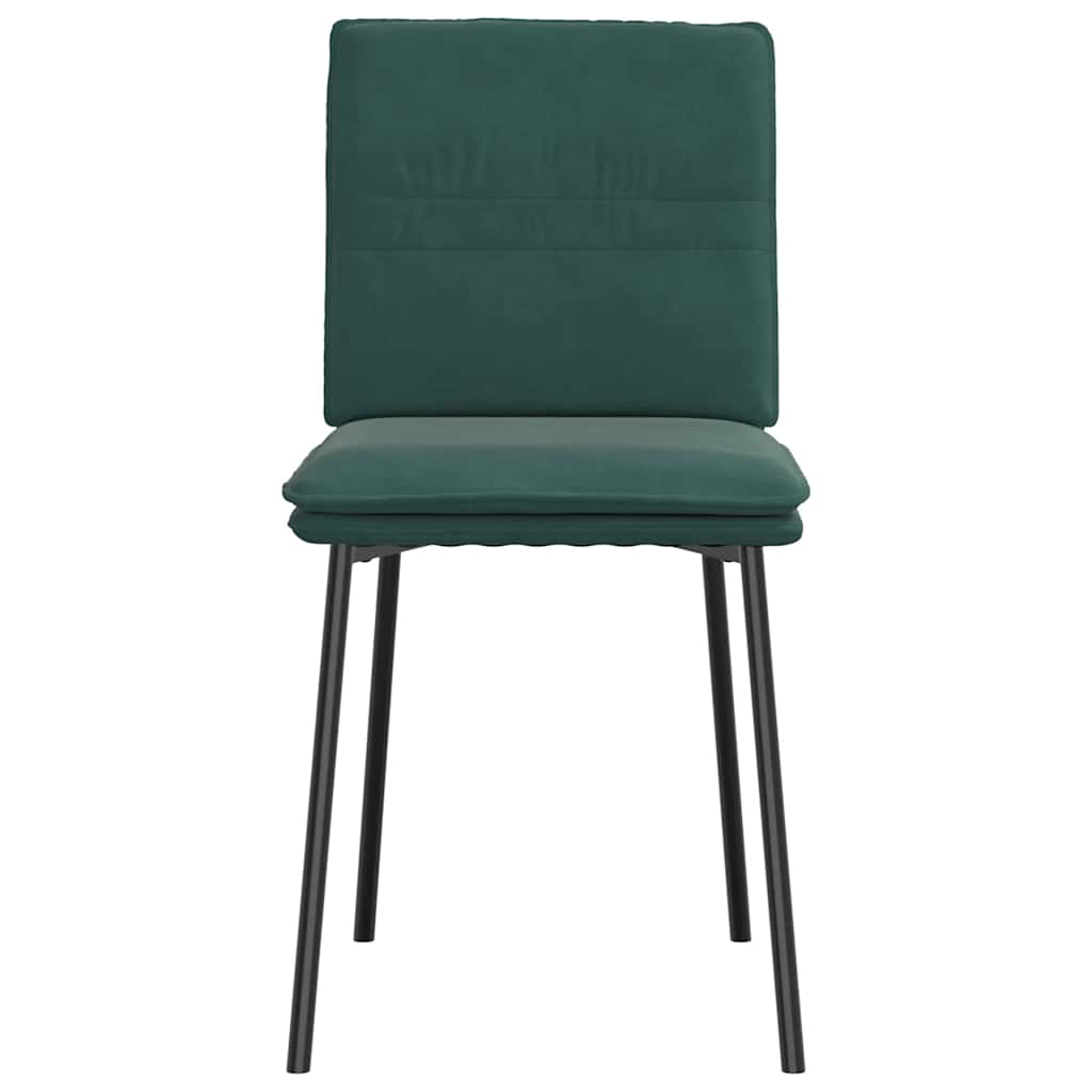 Sedie Da Pranzo 6 Pz Verde Scuro In Velluto