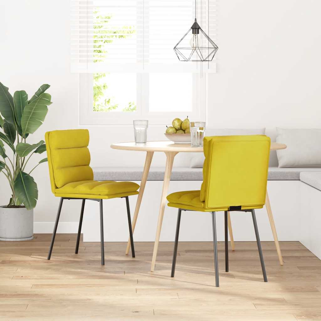Sedie Da Pranzo 2 Pz Gialle In Velluto