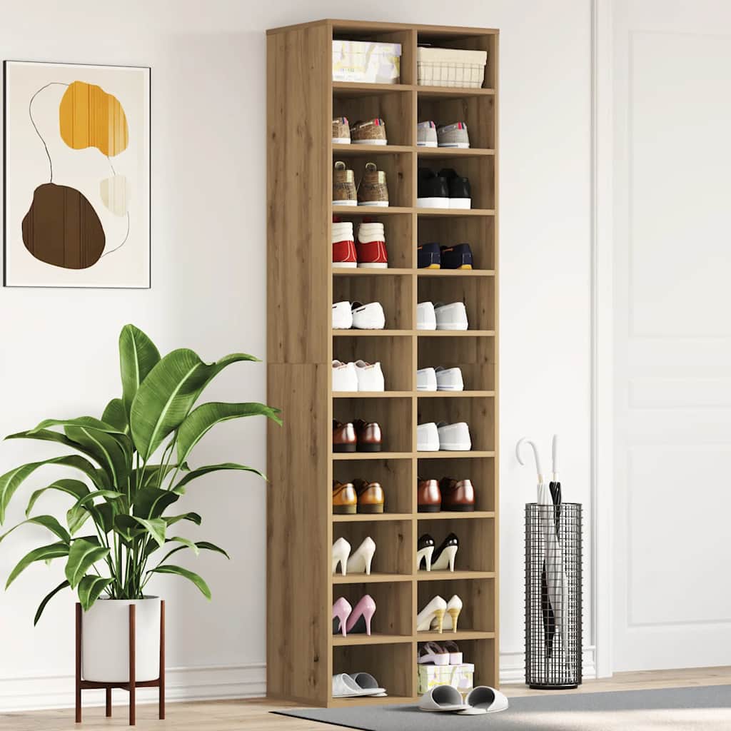 Scarpiera Rovere Artigianale 54x34x183 Cm In Legno Multistrato - Image 6