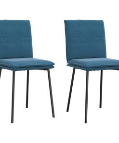 Sedie Da Pranzo 2 Pz Blu In Velluto
