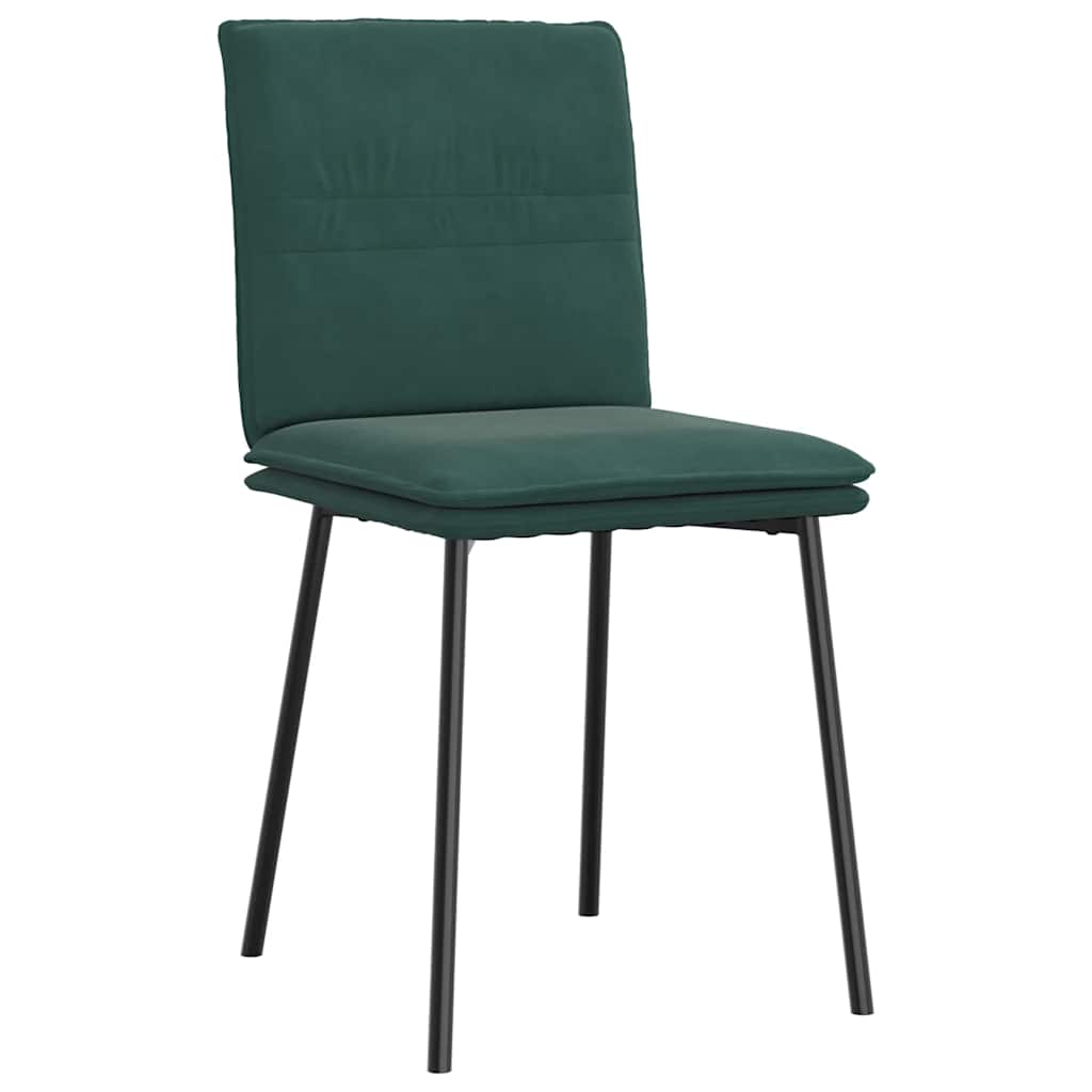 Sedie Da Pranzo 4 Pz Verde Scuro In Velluto