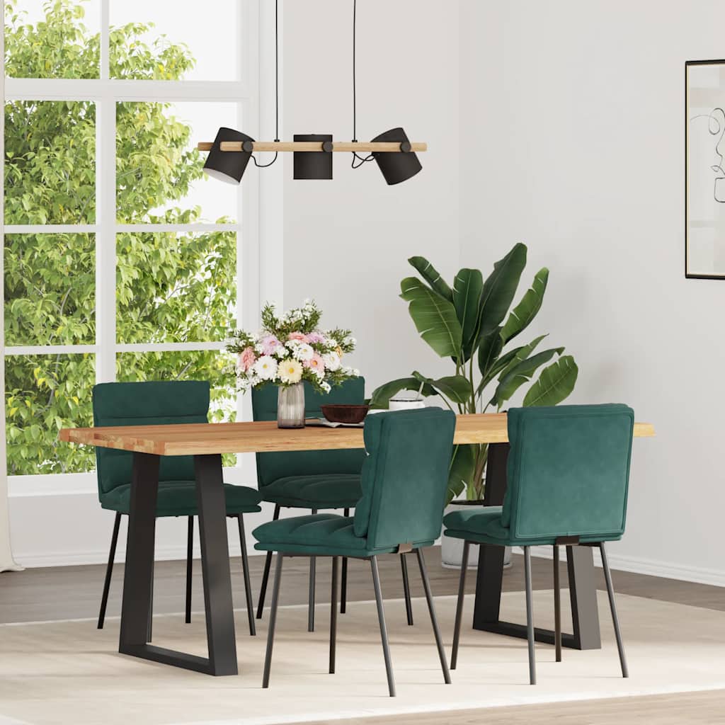 Sedie Da Pranzo 4 Pz Verde Scuro In Velluto - Image 2