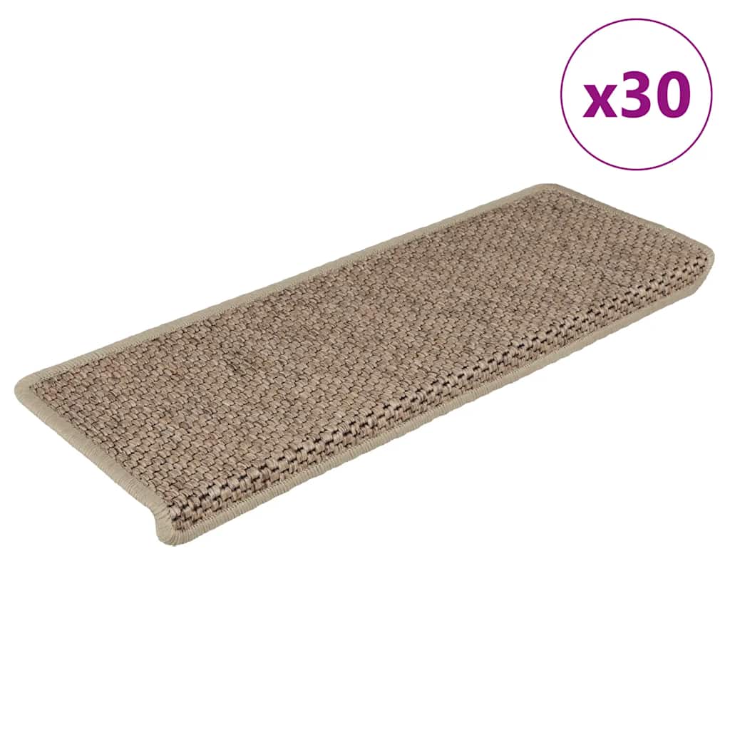 Tappeti Autoadesivi Scale Aspetto Sisal 30 Pz 65x21x4 Cm Sabbia - Image 5