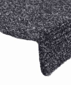 Tappetini Per Scale Autoadesivi 30 Pz 65x21x4 Cm Grigio Scuro Semicircolari Grandi