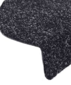 Tappetini Per Scale Autoadesivi 30 Pz 56x17x3 Cm Neri Semicircolari