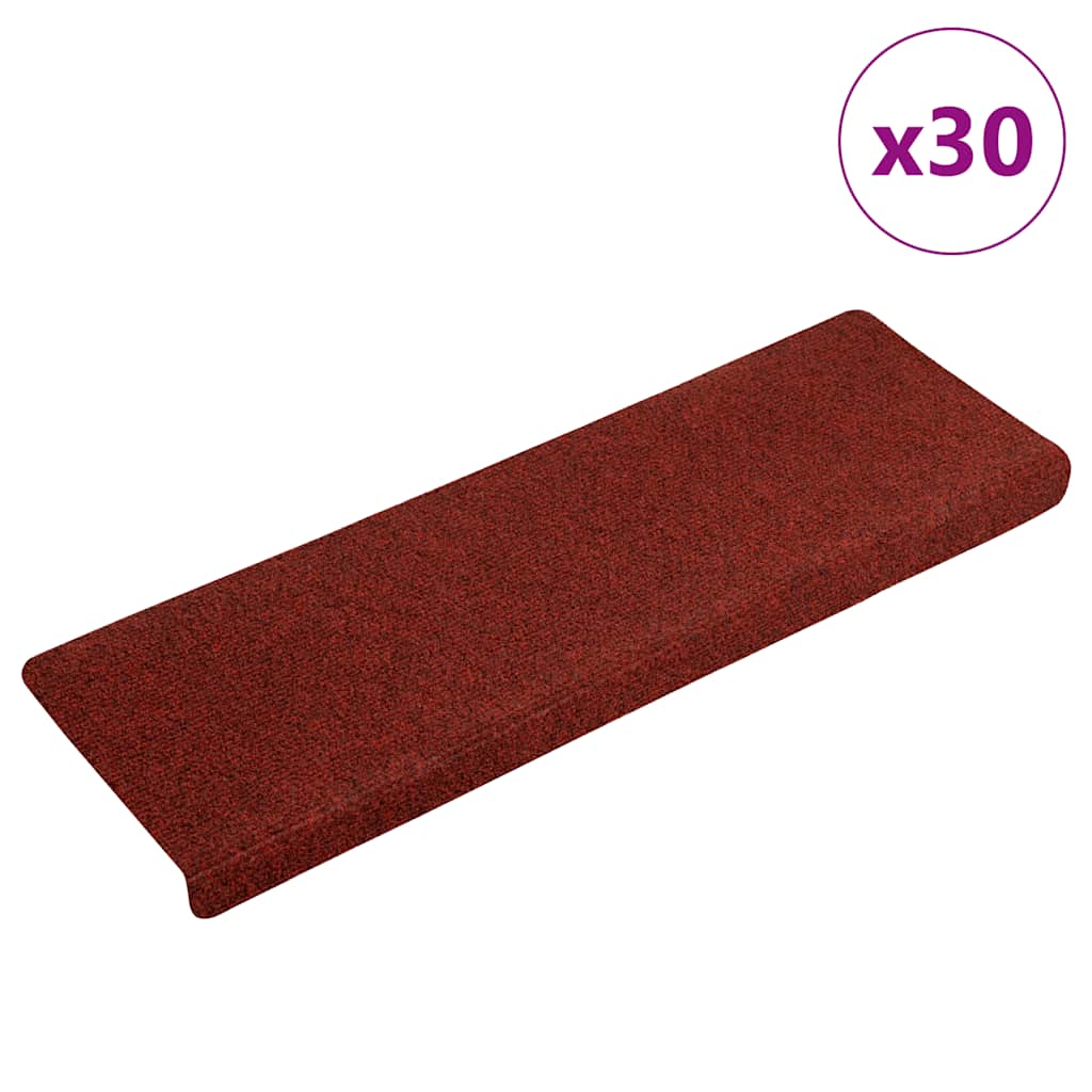 Tappetini Per Scale Autoadesivi 30 Pz 65x21x4 Cm Bordeaux Rosso Bordo Rettangolare - Image 5