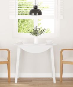 Tavolo Da Pranzo Bianco In Legno Massello Di Hevea