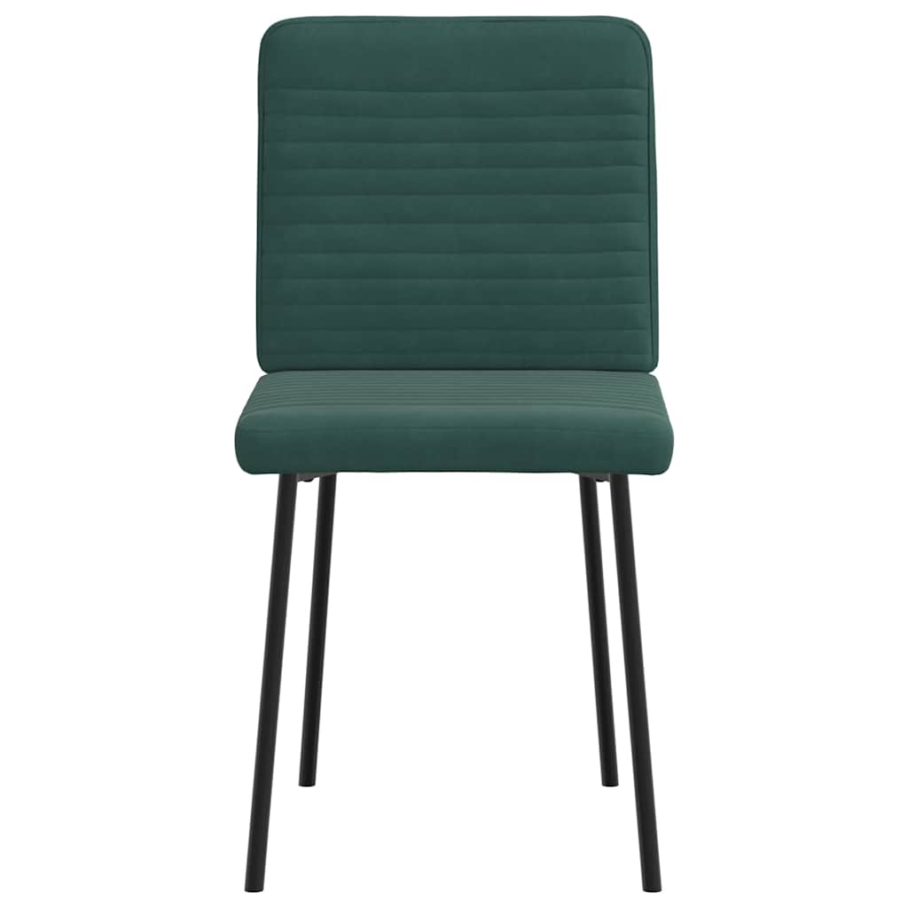 Sedie Da Pranzo 4 Pz Verde Scuro In Velluto - Image 3