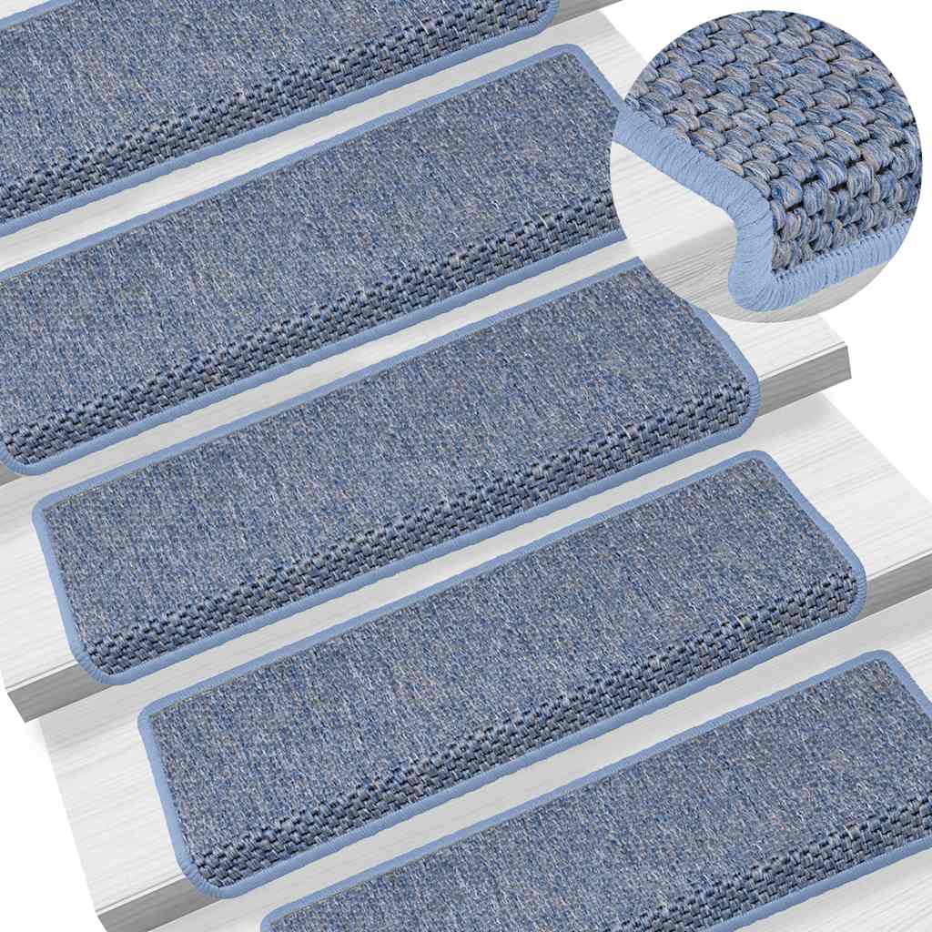 Tappeti Autoadesivi Per Scale Aspetto Sisal 30pz 65x21x4 Cm Blu