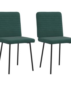 Sedie Da Pranzo 2 Pz Verde Scuro In Velluto
