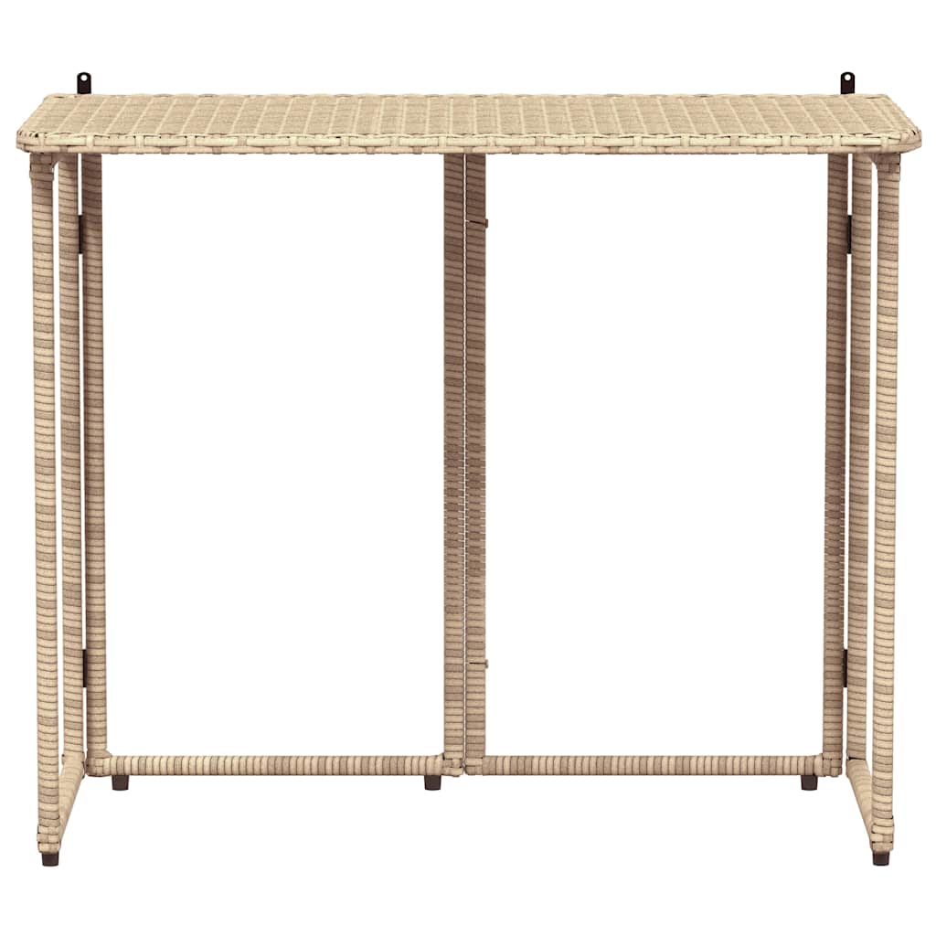 Tavolino Da Giardino Pieghevole Beige 90x51x75 Cm In Polyrattan - Image 5