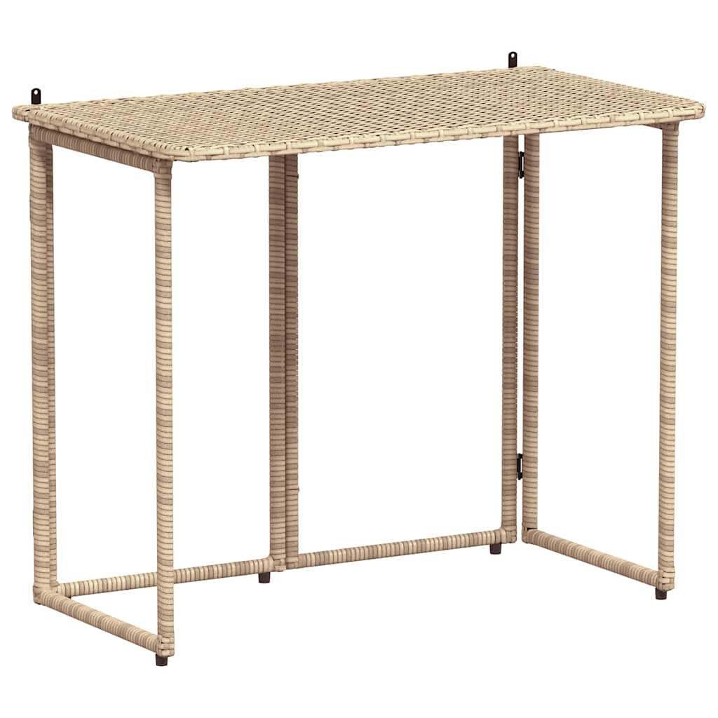 Tavolino Da Giardino Pieghevole Beige 90x51x75 Cm In Polyrattan - Image 6