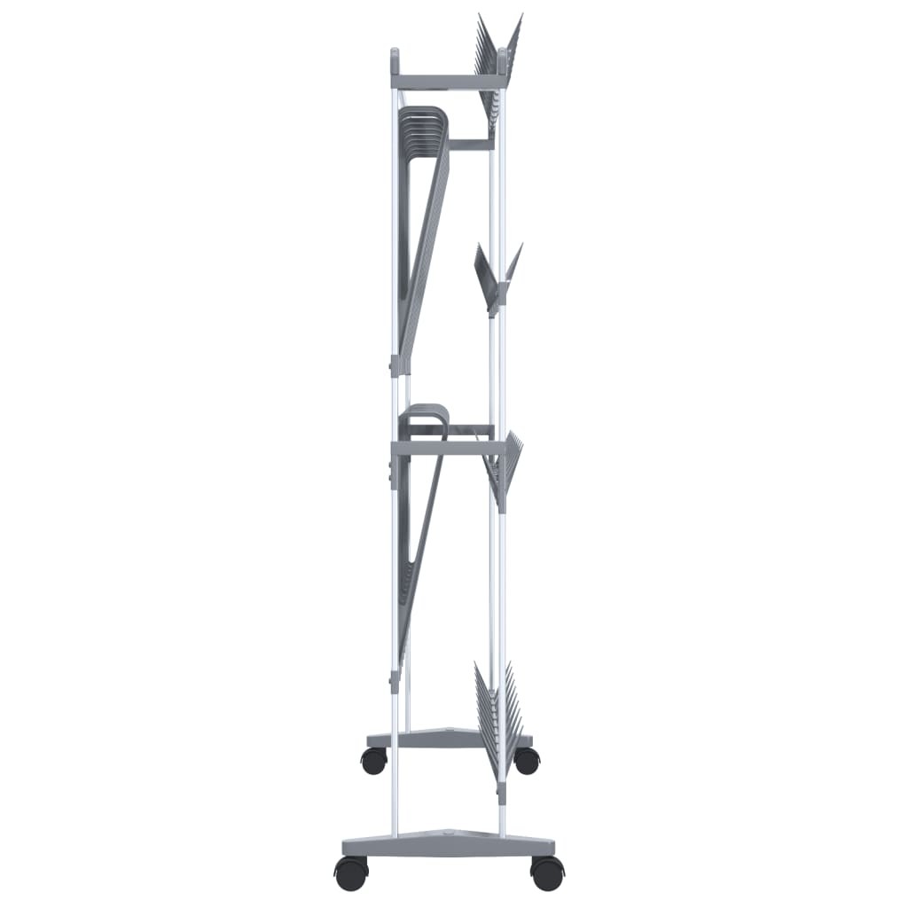 Scarpiera Con Ruote Argento 89x27x120 cm - Image 3