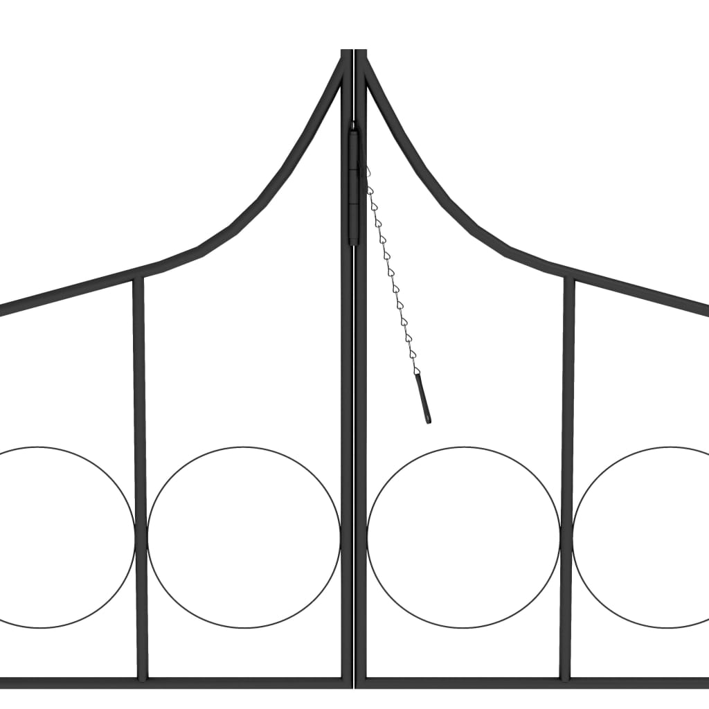 Arco Da Giardino Con Porta Nero 138x40x238 Cm In Ferro