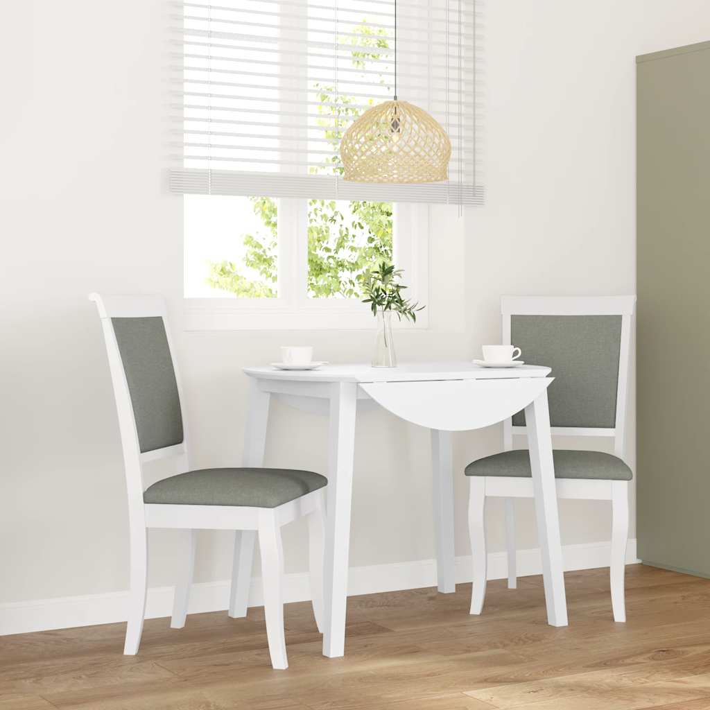 Sedie Da Pranzo Con Cuscini 2 Pz Bianco Legno Massello Di Hevea - Image 5