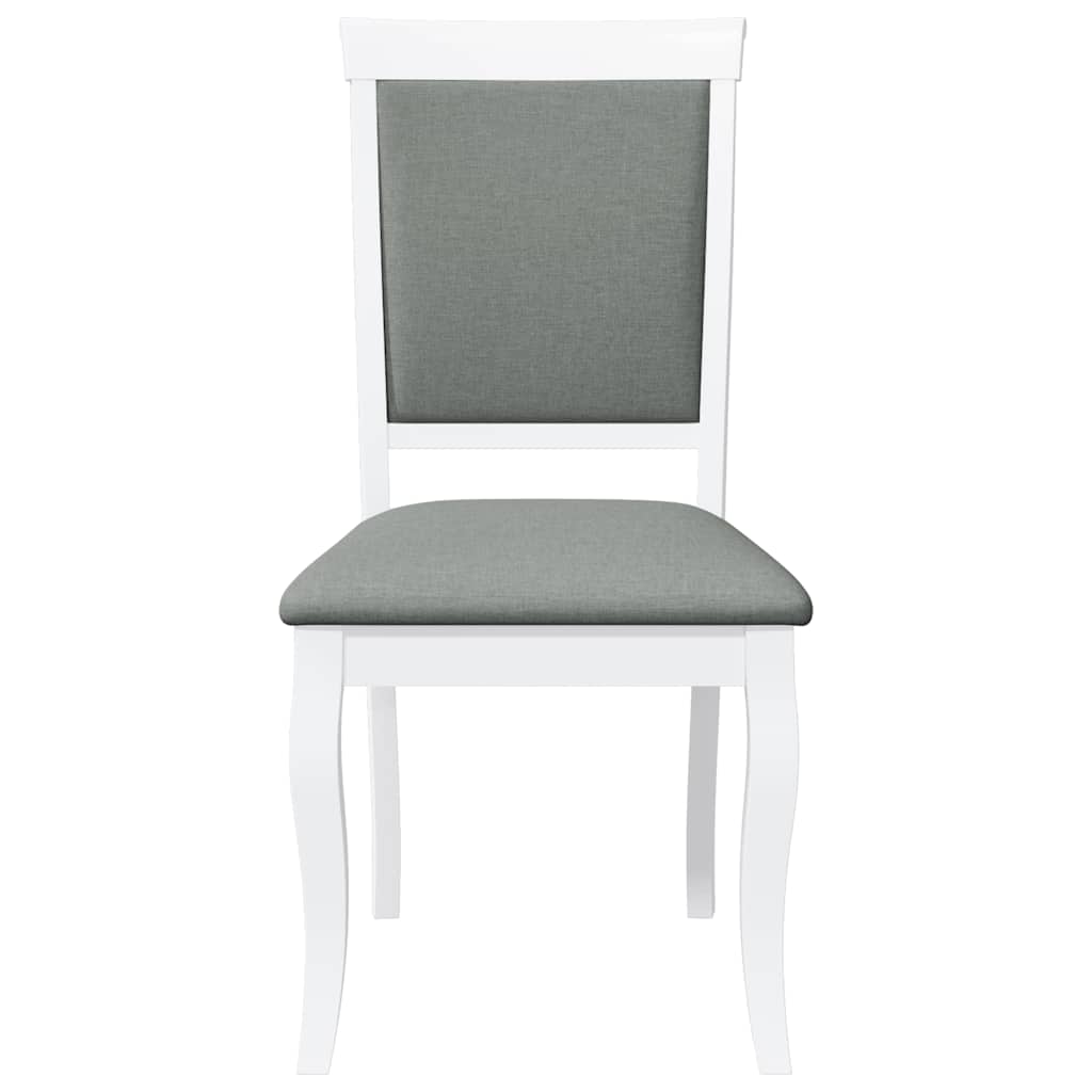 Sedie Da Pranzo Con Cuscini 2 Pz Bianco Legno Massello Di Hevea - Image 3