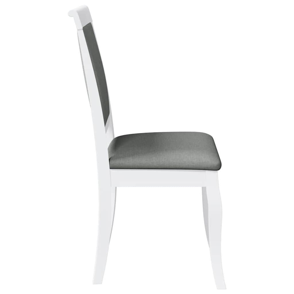 Sedie Da Pranzo Con Cuscini 2 Pz Bianco Legno Massello Di Hevea - Image 6