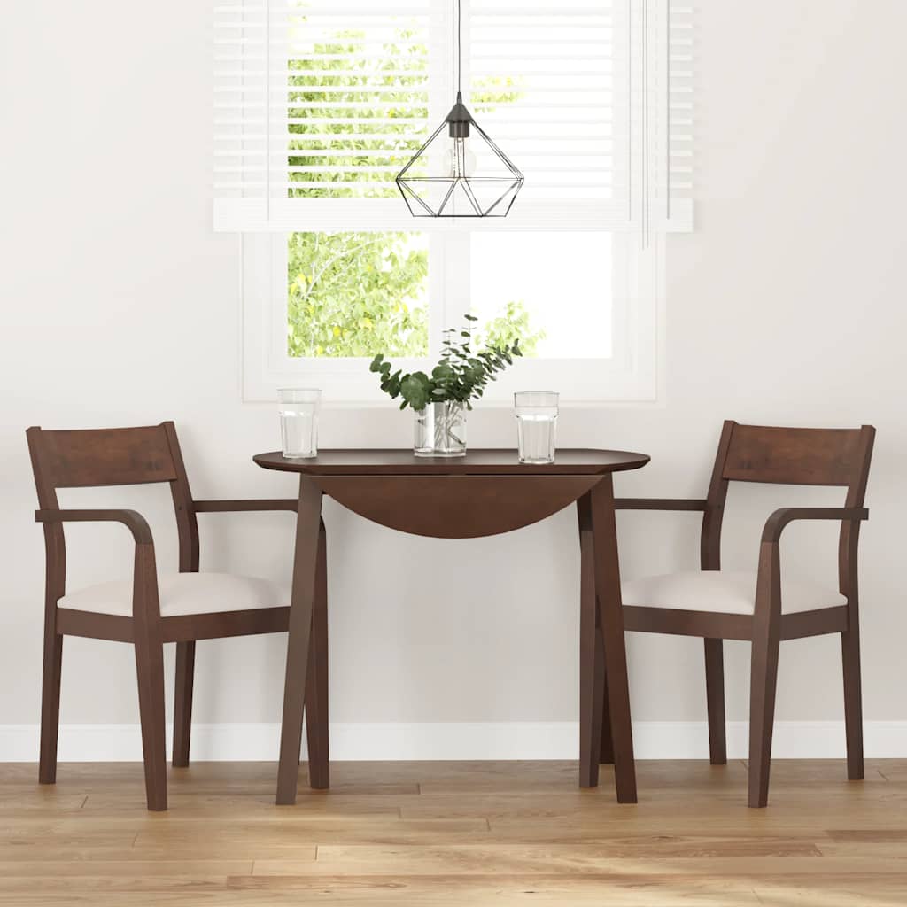 Sedie Da Pranzo Con Cuscini 2pz Marrone Legno Massello Di Hevea