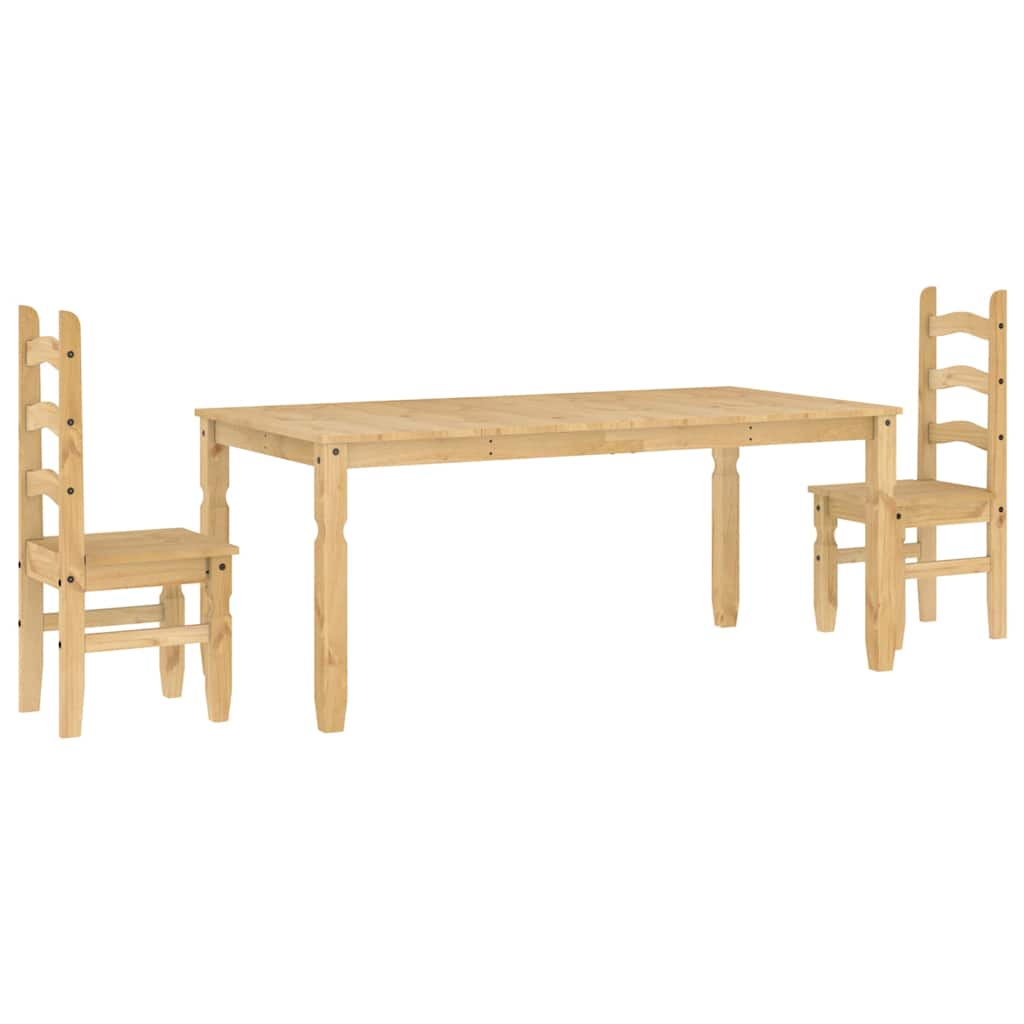 Set Da Pranzo 3 Pz Panama In Legno Massello Di Pino