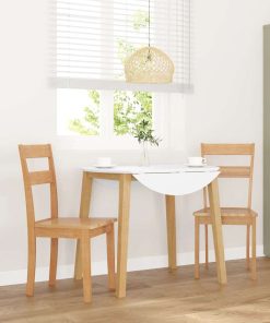 Sedie Da Pranzo 2 Pz Naturale In Legno Massello Di Hevea