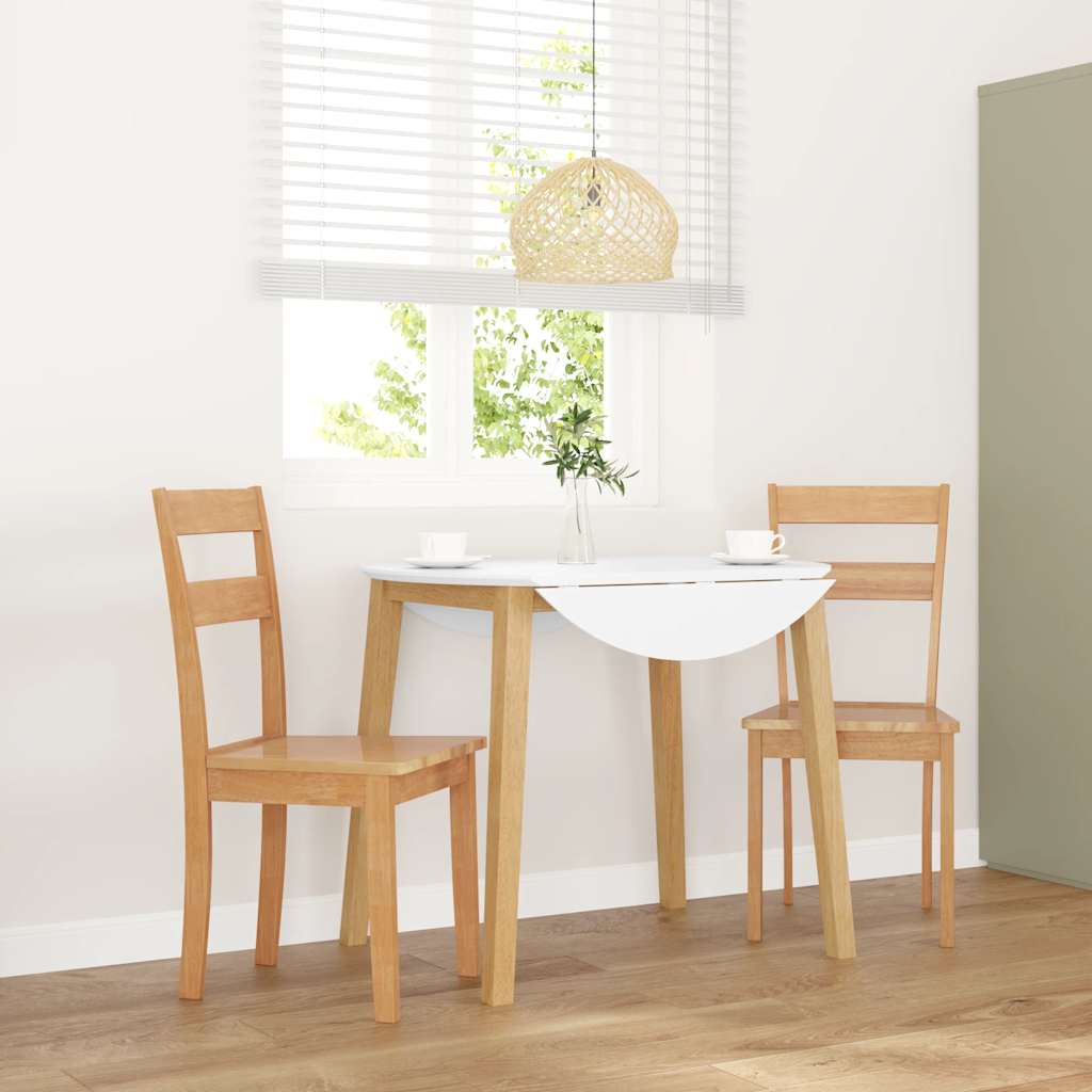 Sedie Da Pranzo 2 Pz Naturale In Legno Massello Di Hevea