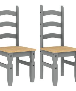 Set Da Pranzo 3 Pz Panama Grigio In Legno Massello Di Pino