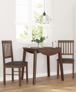 Sedie Da Pranzo Con Cuscini 2pz Marrone Legno Massello Di Hevea