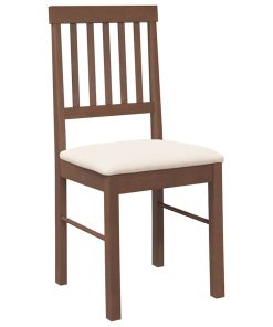 Sedie Da Pranzo Con Cuscini 2pz Marrone Legno Massello Di Hevea