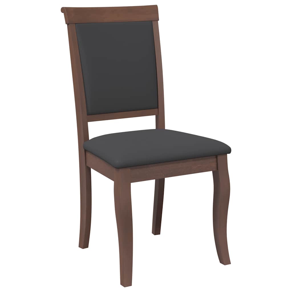Sedie Da Pranzo Con Cuscini 2pz Marrone Legno Massello Di Hevea