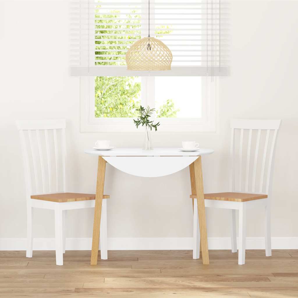 Sedie Da Pranzo 2 Pz Bianche In Legno Massello Di Hevea