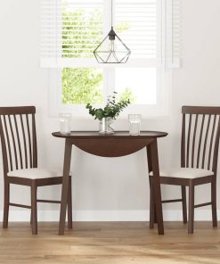 Sedie Da Pranzo Con Cuscini 2pz Marrone Legno Massello Di Hevea