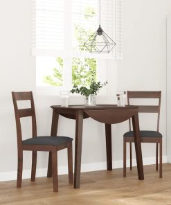 Sedie Da Pranzo Con Cuscini 2pz Marrone Legno Massello Di Hevea