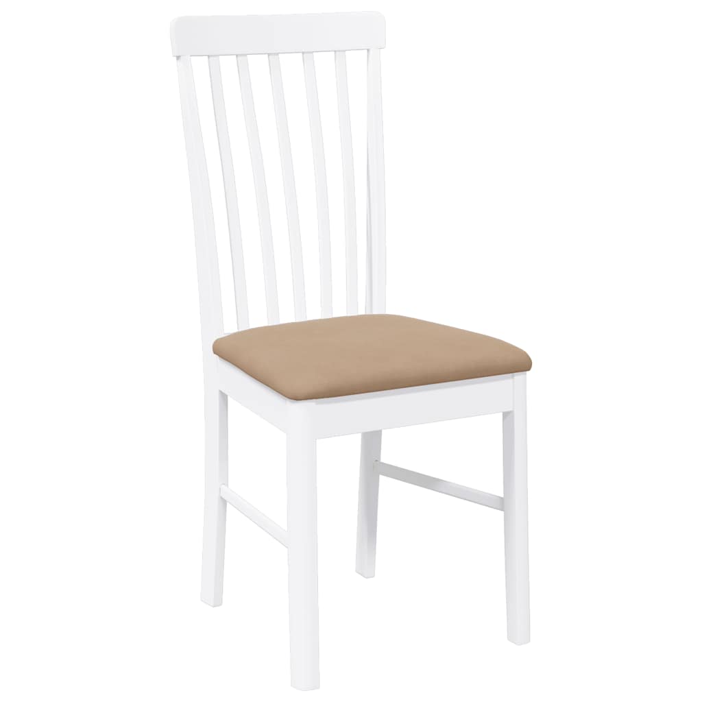 Sedie Da Pranzo Con Cuscini 2 Pz Bianco Legno Massello Di Hevea