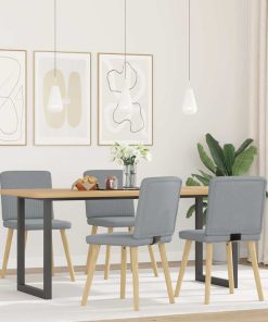 Sedie Da Pranzo 4 Pz Grigio Chiaro In Tessuto