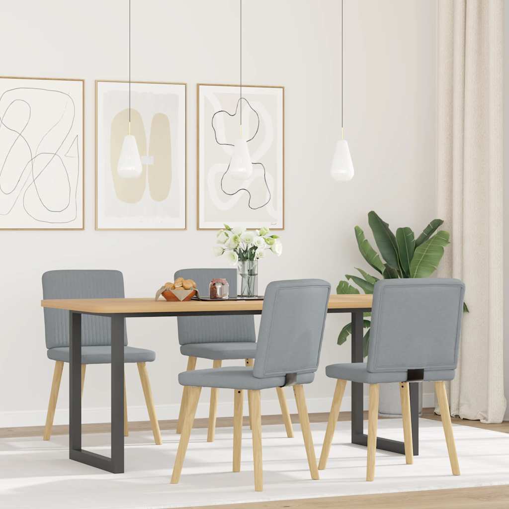 Sedie Da Pranzo 4 Pz Grigio Chiaro In Tessuto