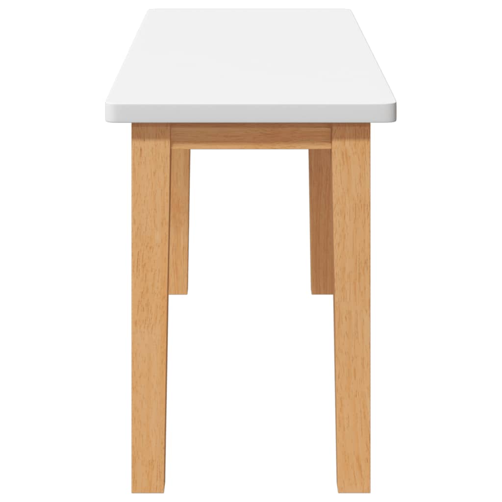 Panca 90 Cm Bianco In Legno Massello Di Hevea - Image 3