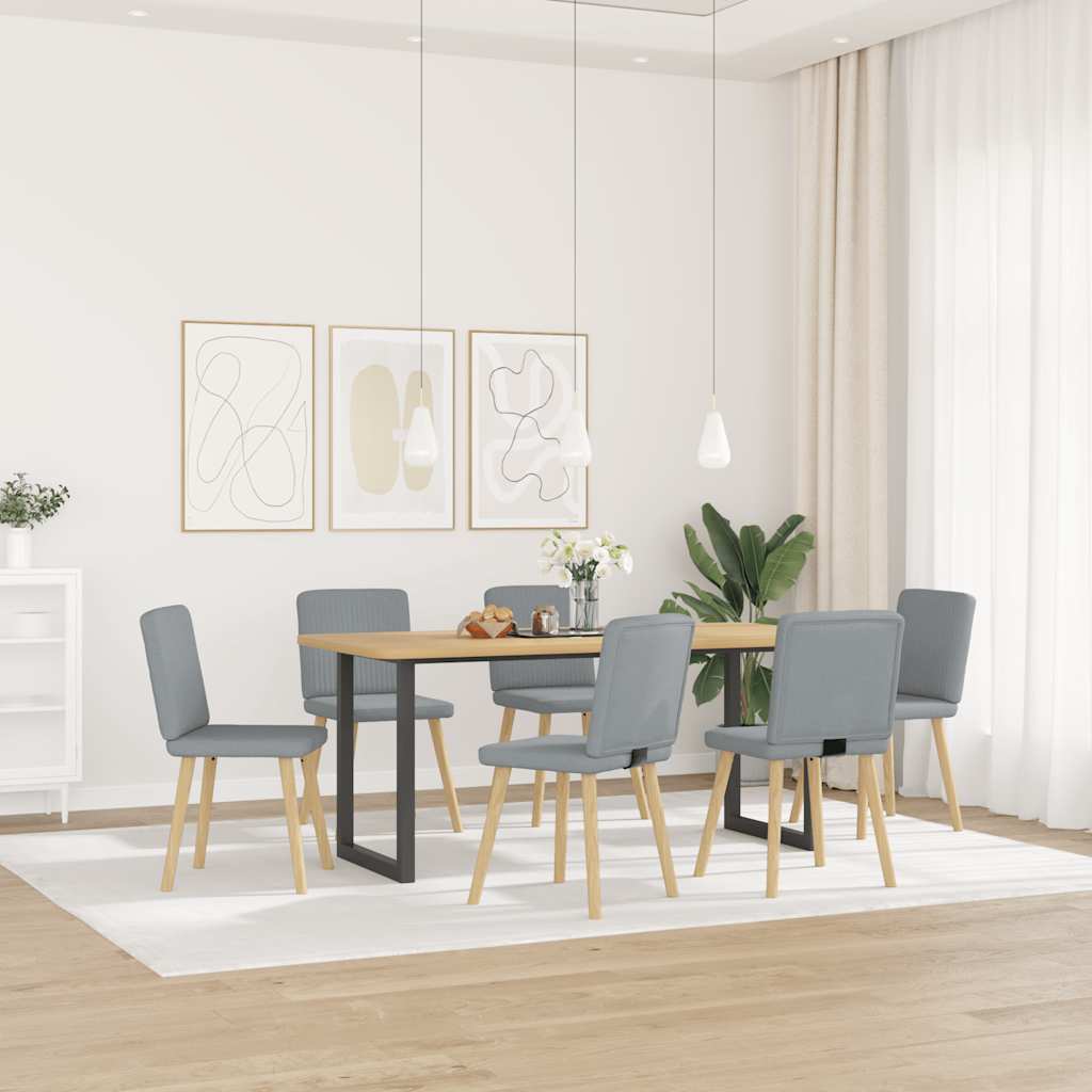 Sedie Da Pranzo 6 Pz Grigio Chiaro In Tessuto