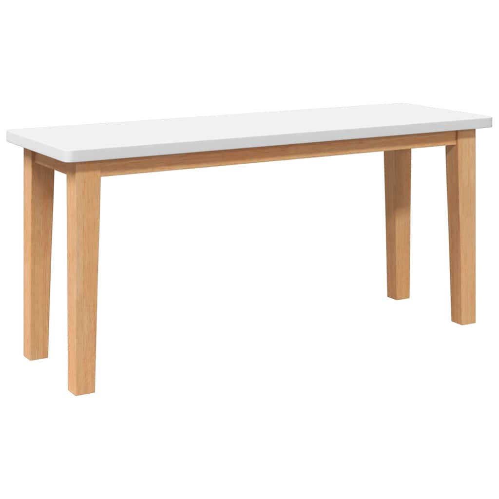 Panca 90 Cm Bianco In Legno Massello Di Hevea - Image 6