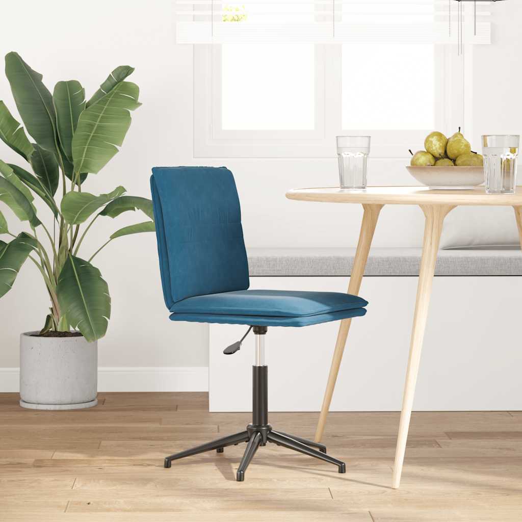 Sedia Da Pranzo Blu In Velluto