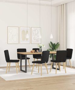 Sedie Da Pranzo 6 Pz Nere In Tessuto