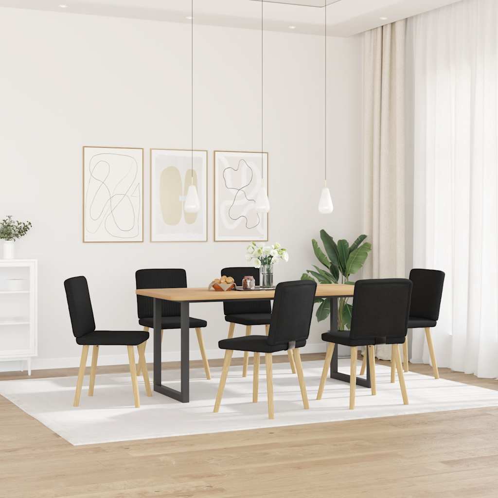 Sedie Da Pranzo 6 Pz Nere In Tessuto