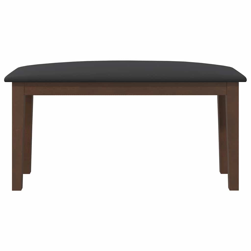 Panca 90 Cm Marrone In Legno Massello Di Hevea - Image 2