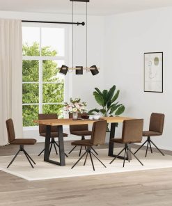 Sedie Da Pranzo 6 Pz Marroni In Similpelle Scamosciata