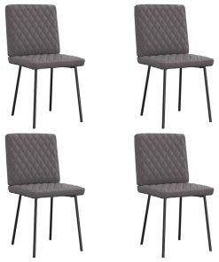 Sedie Da Pranzo 4 Pz Grigie In Similpelle