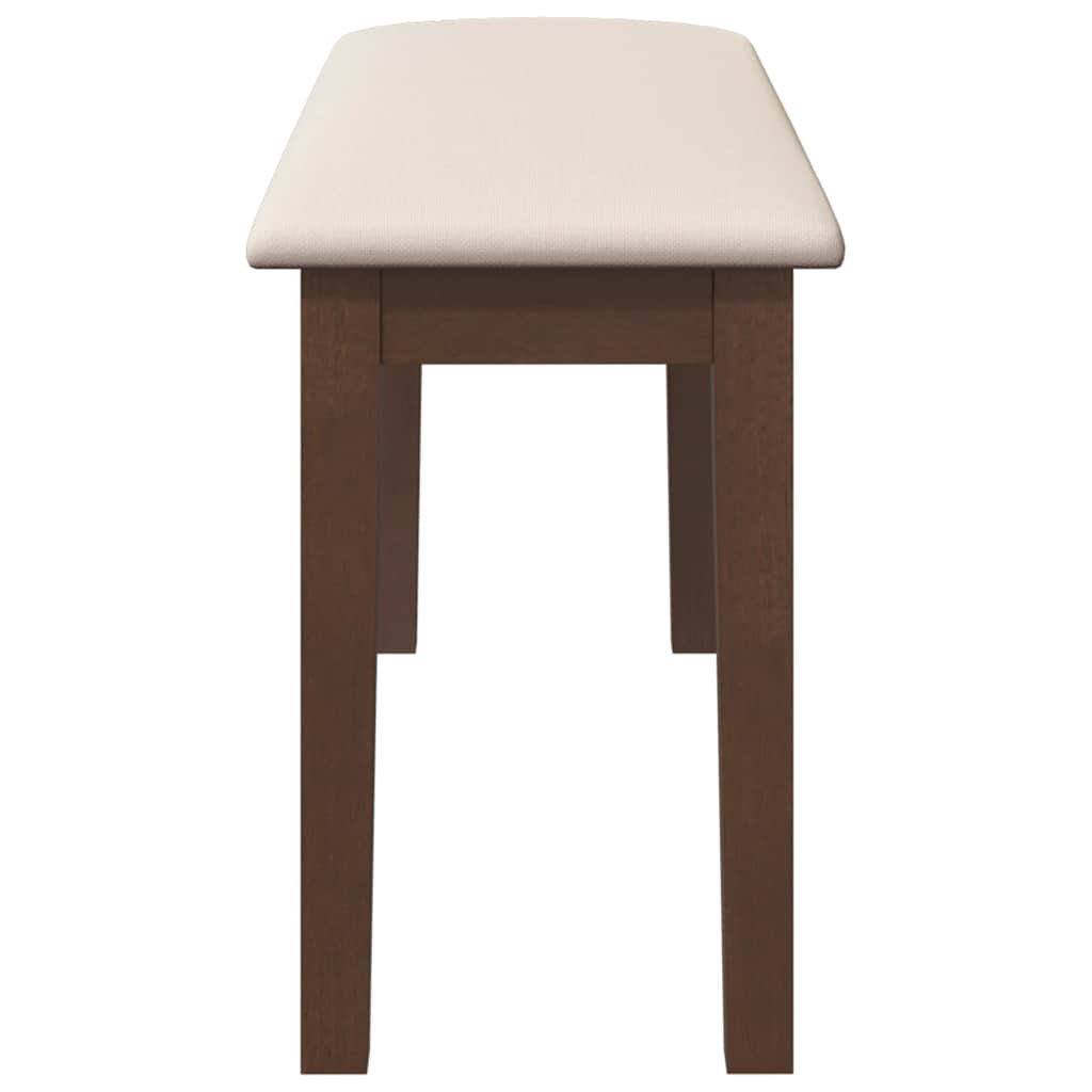 Panca 90 Cm Marrone In Legno Massello Di Hevea - Image 5