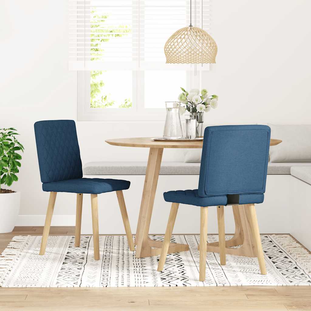 Sedie Da Pranzo 2 Pz Blu In Tessuto