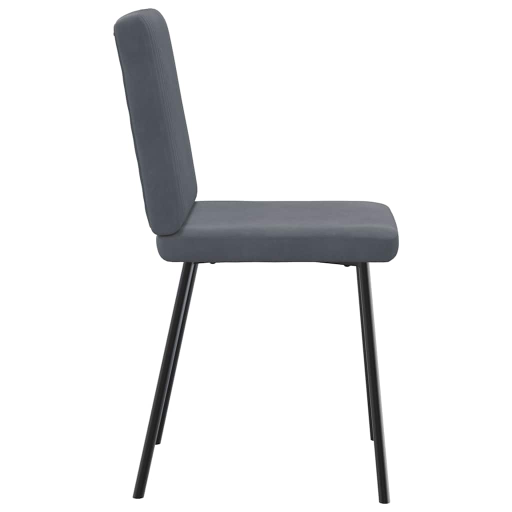 Sedie Da Pranzo 6 Pz Grigio Scuro In Velluto