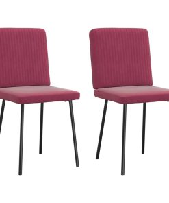 Sedie Da Pranzo 2 Pz Rosso Vino In Velluto
